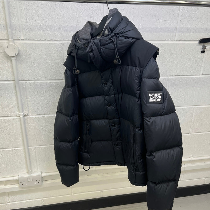 Men's Detachable Sleeves 2 IN 1 Halsby Down Jacket Black Size XL