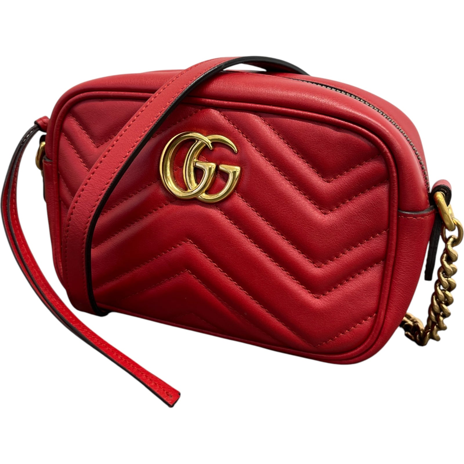 Women's Gg Mini Marmont Camera Bag Red - Photo 5