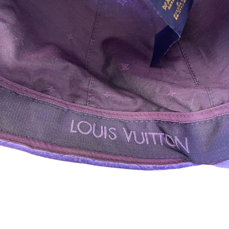 Men's Embossed Velvet LV Monogram Cap Purple