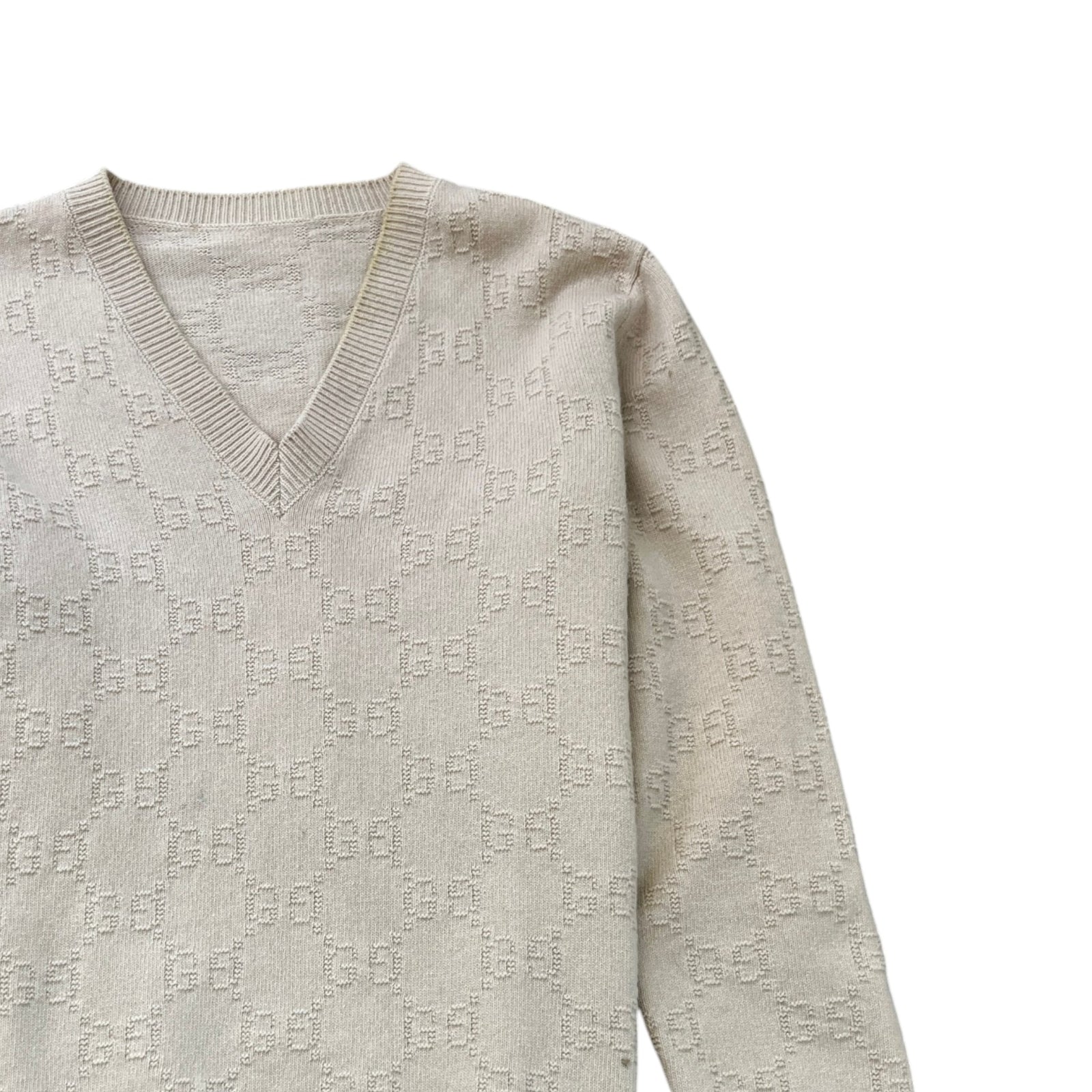 Men's Gg Supreme Jumper Beige Size L - Photo 3