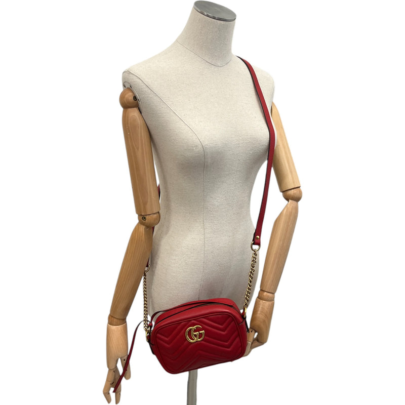 Women's Gg Mini Marmont Camera Bag Red