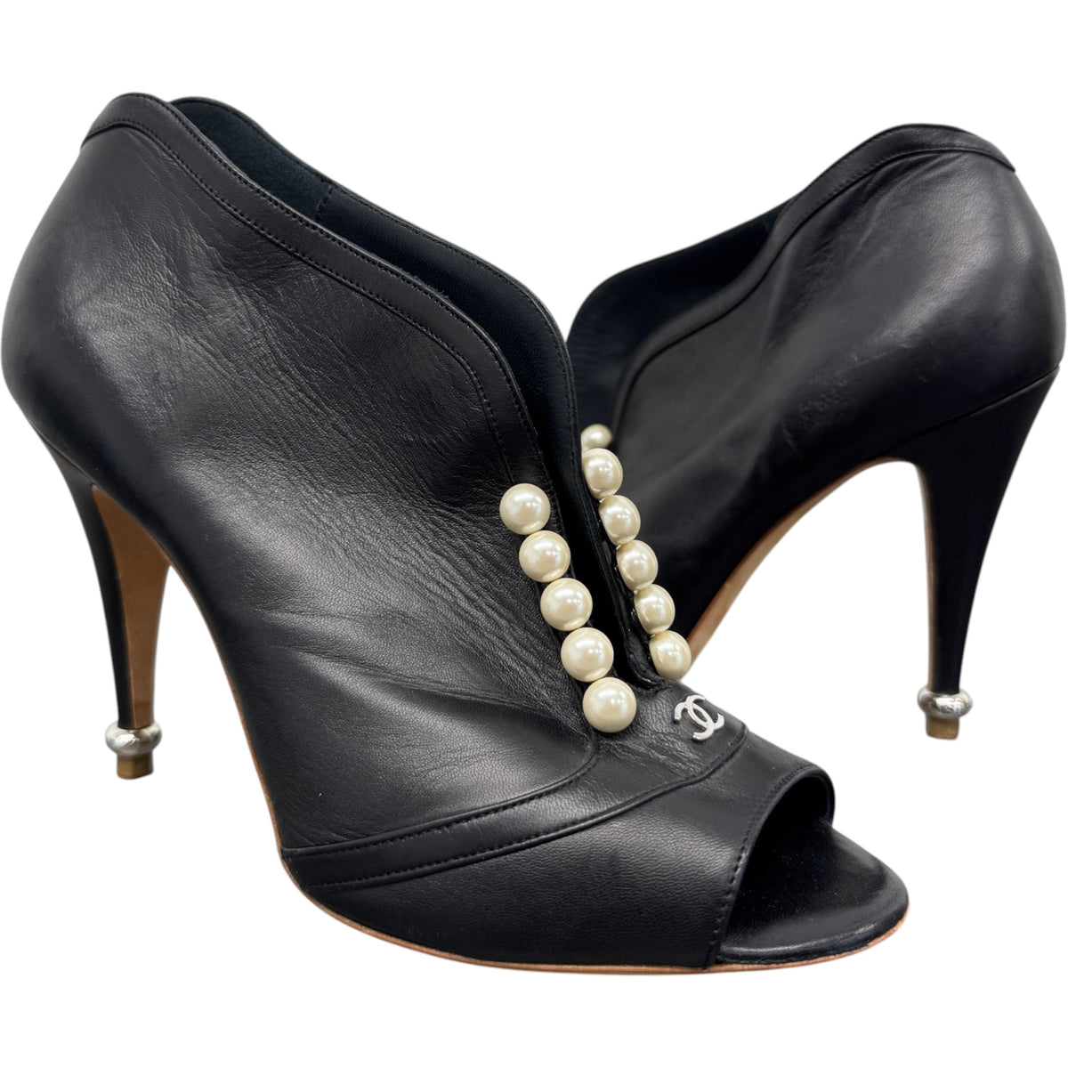 Women's CC Pearl Embellished Heels Black Size UK 5.5 / EU 38.5 - Photo 3