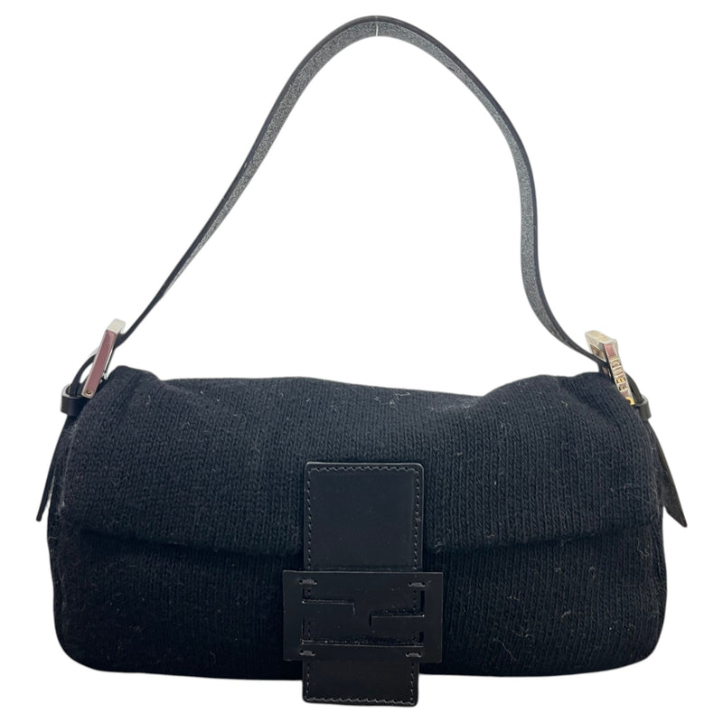Women's Knit Baguette Handbag Black