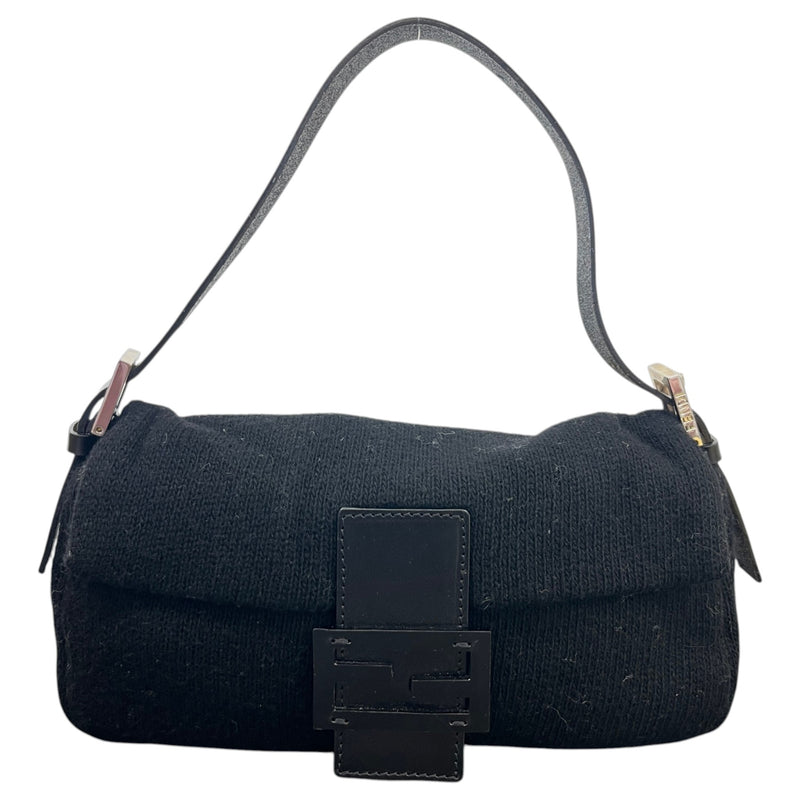 Women's Knit Baguette Handbag Black