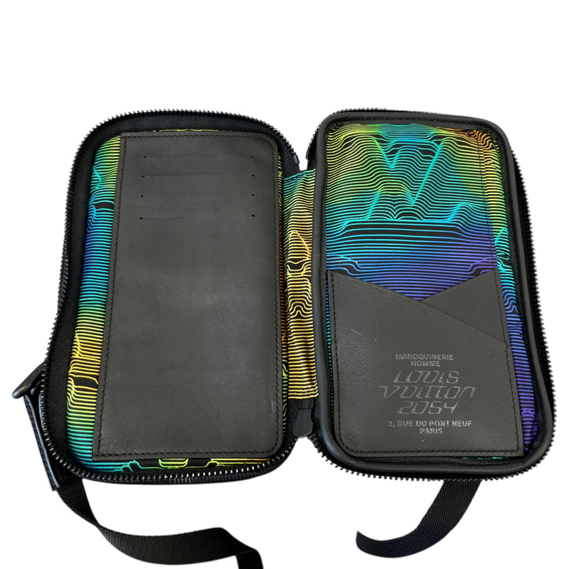 Men's 2054 Double Phone Pouch Messenger Bag Black