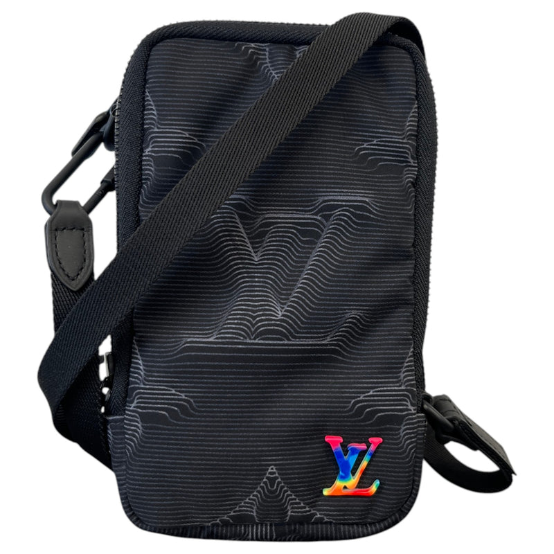 Men's 2054 Double Phone Pouch Messenger Bag Black
