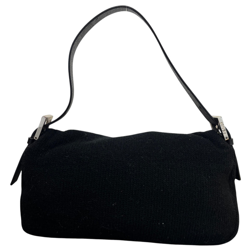Women's Knit Baguette Handbag Black