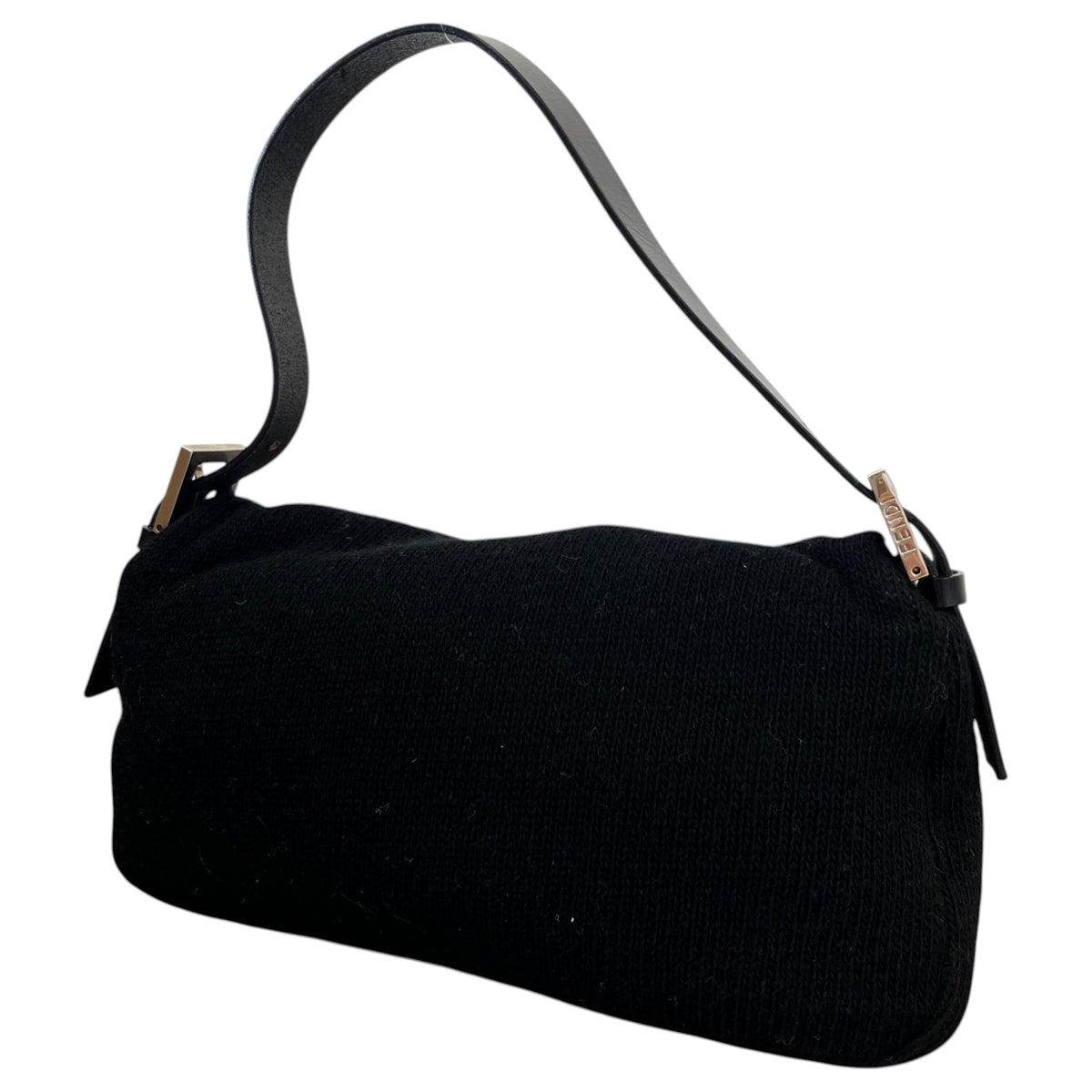 Women's Knit Baguette Handbag Black - Photo 10