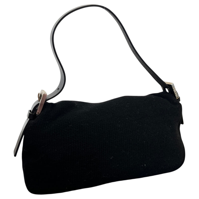 Women's Knit Baguette Handbag Black