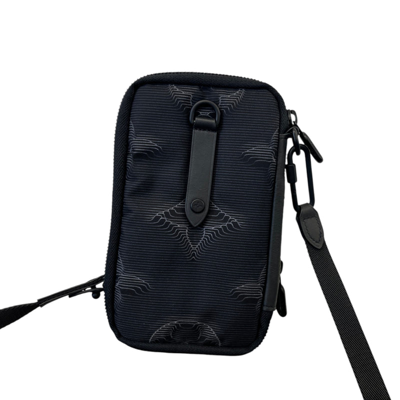 Men's 2054 Double Phone Pouch Messenger Bag Black