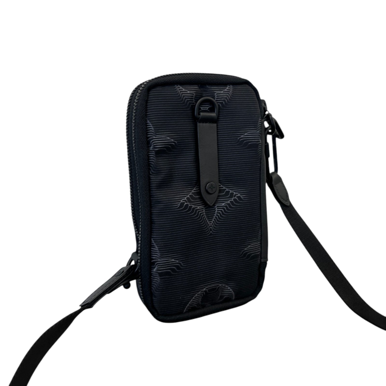 Men's 2054 Double Phone Pouch Messenger Bag Black - Photo 8