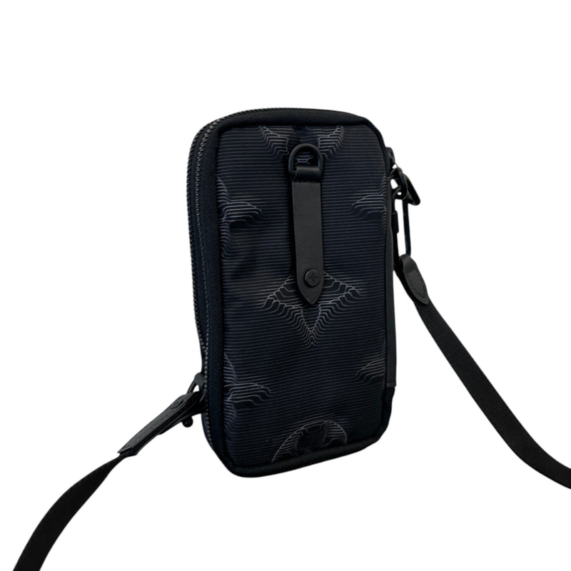 Men's 2054 Double Phone Pouch Messenger Bag Black