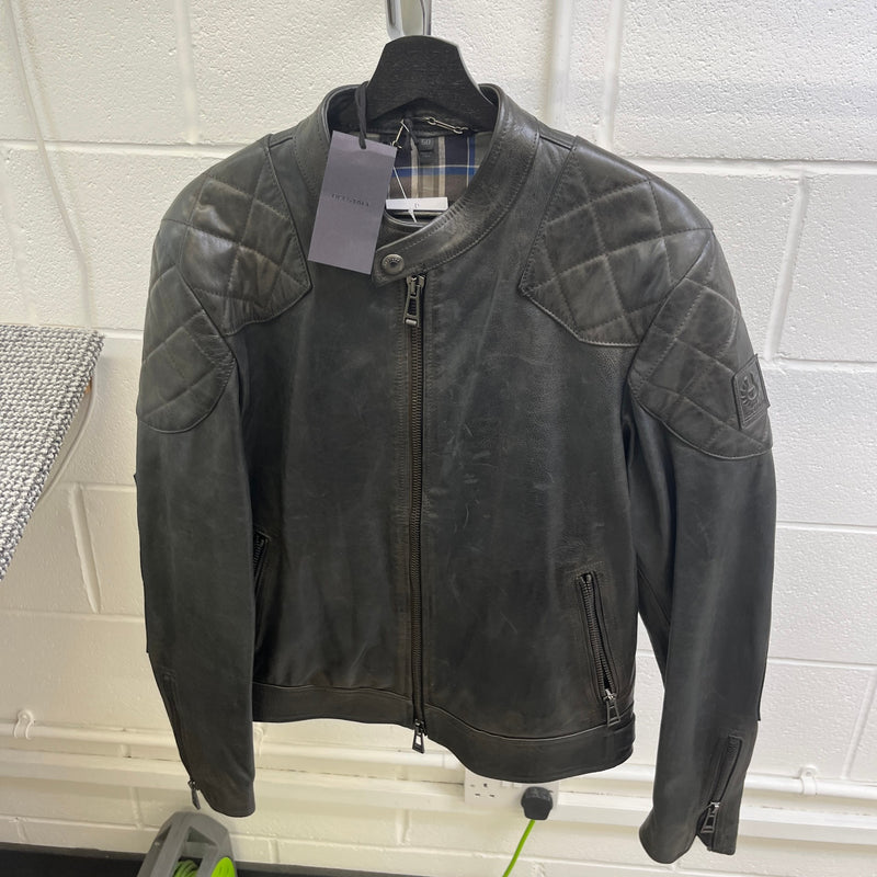 Men's Outlaw Biker Down Jacket Black Size L