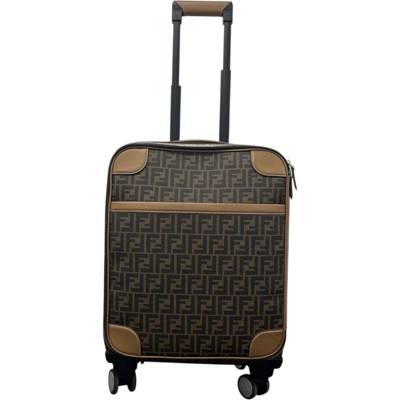 Men's FF-motif Cabin Trolley Suitcase Brown