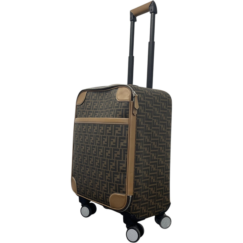 Men's FF-motif Cabin Trolley Suitcase Brown