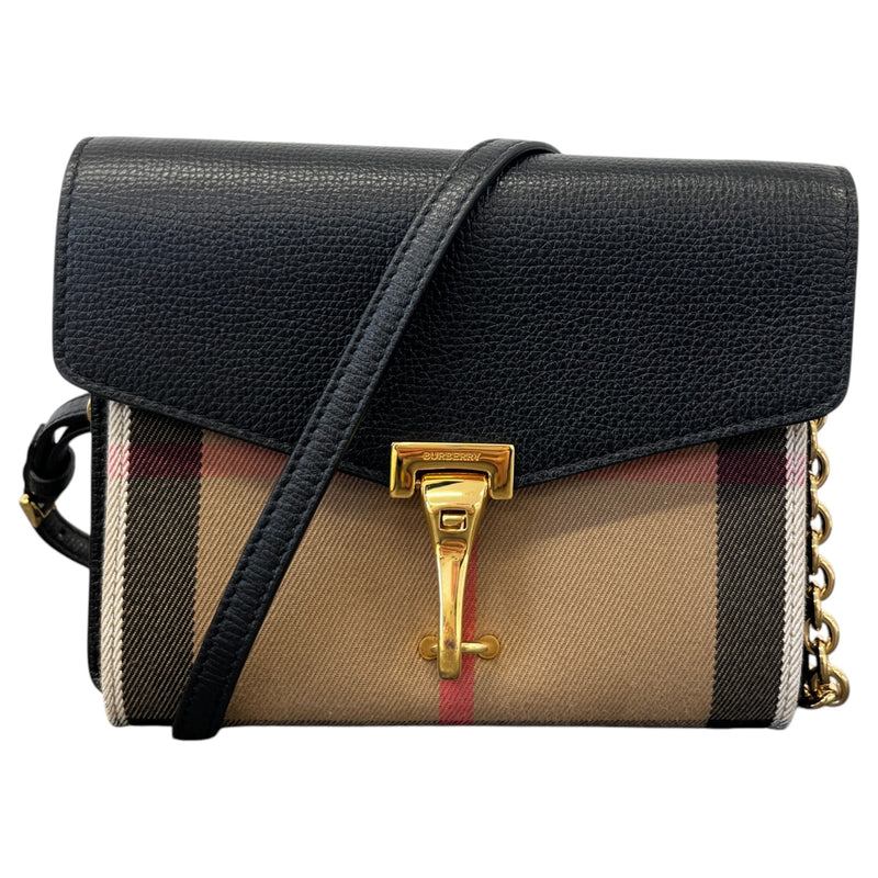 Women's Check Macken Crossbody Bag Black