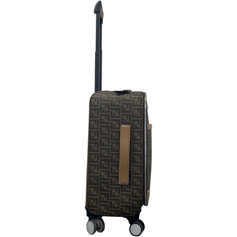 Men's FF-motif Cabin Trolley Suitcase Brown