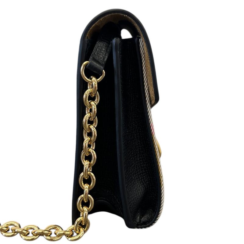 Women's Check Macken Crossbody Bag Black