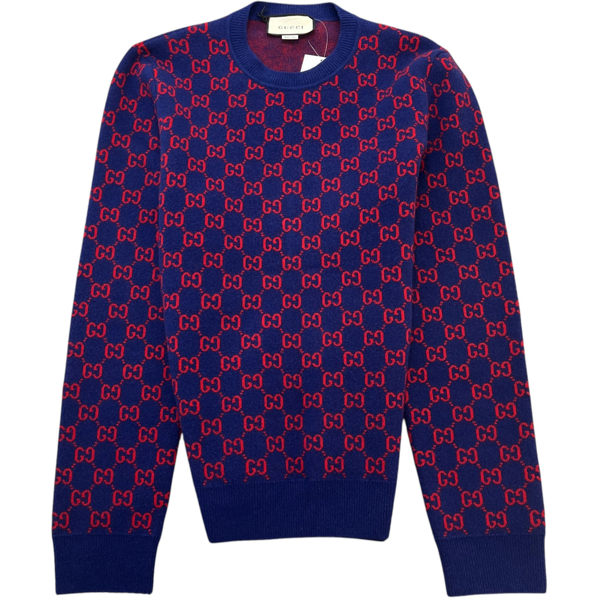 Men's GG Jacquard Sweatshirt Blue Size L - Photo 1