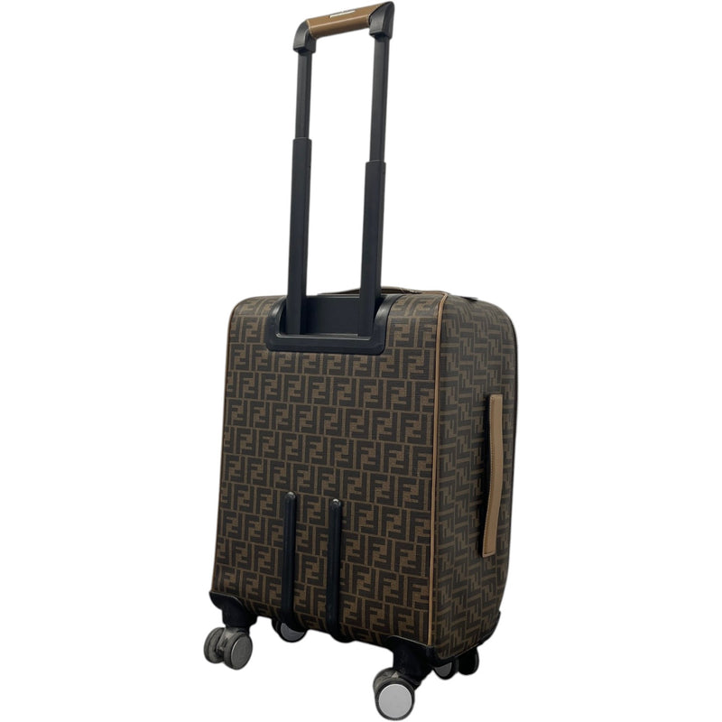 Men's FF-motif Cabin Trolley Suitcase Brown