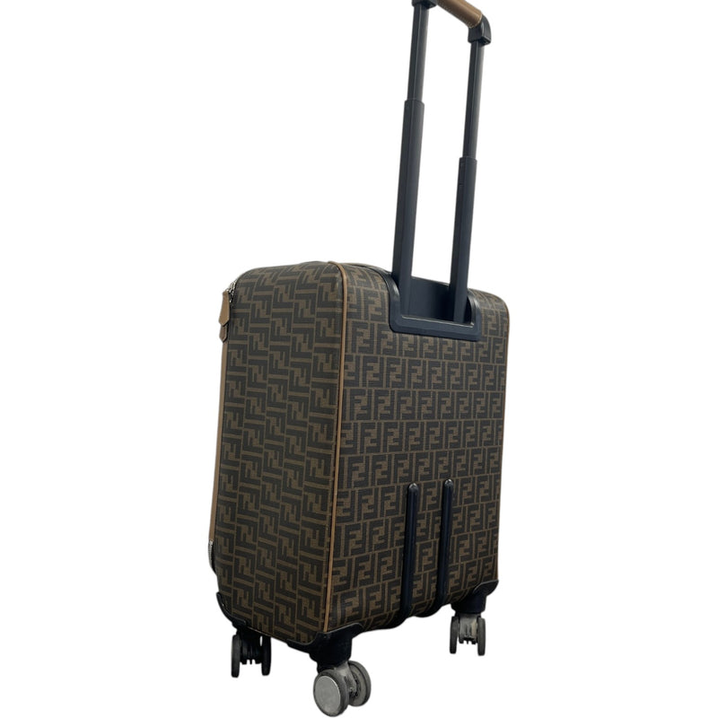 Men's FF-motif Cabin Trolley Suitcase Brown