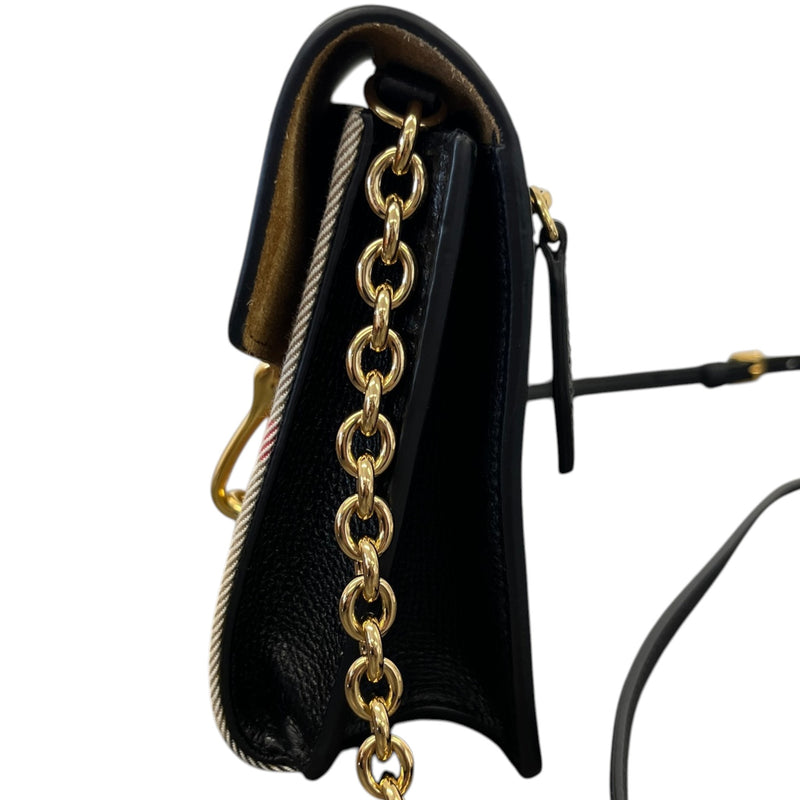 Women's Check Macken Crossbody Bag Black