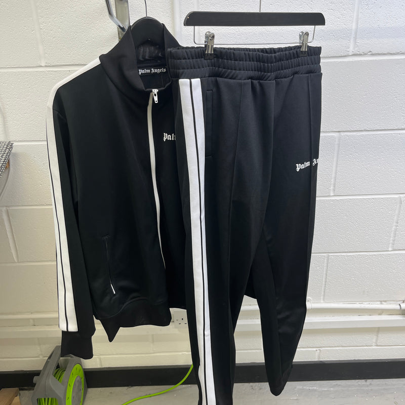 Men's Logo Print Full Tracksuit Black Size XXL