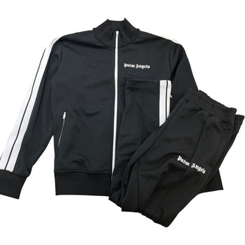 Men's Logo Print Full Tracksuit Black Size XXL