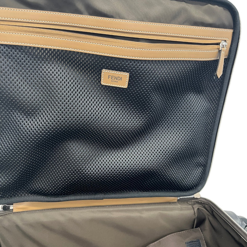 Men's FF-motif Cabin Trolley Suitcase Brown