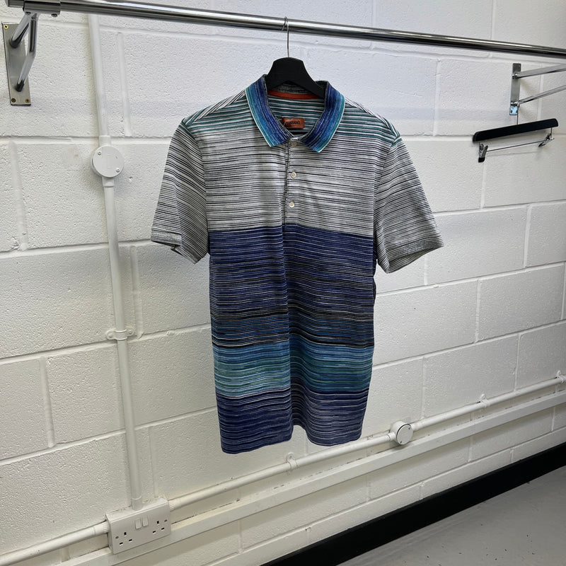 Men's Space Dyed Polo Shirt Blue Size M