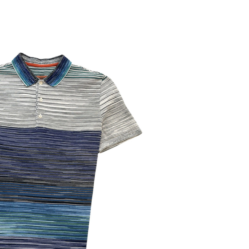 Men's Space Dyed Polo Shirt Blue Size M