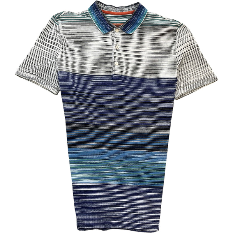 Men's Space Dyed Polo Shirt Blue Size M