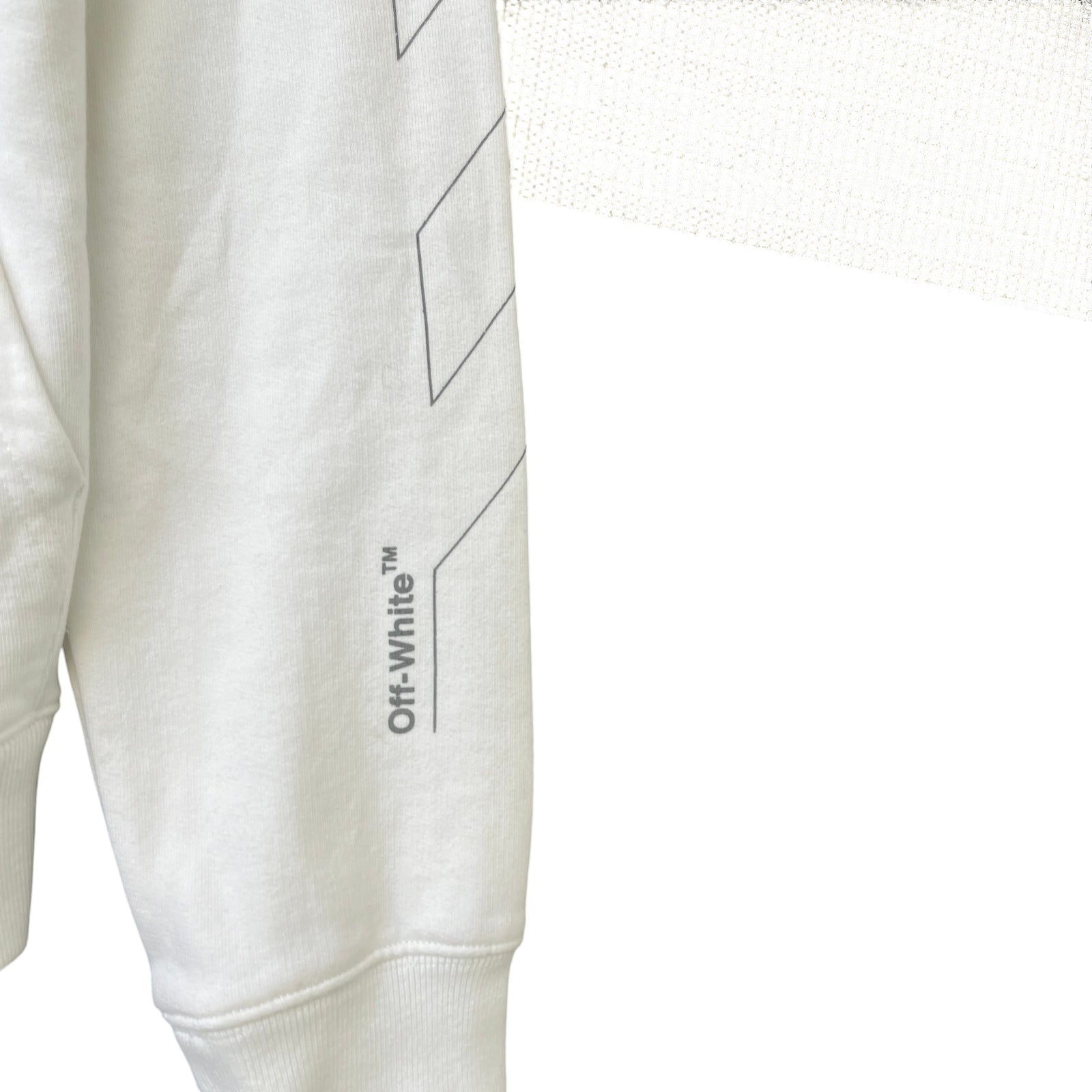 Men's Arrow Logo Print Hoodie White Size M - Photo 5