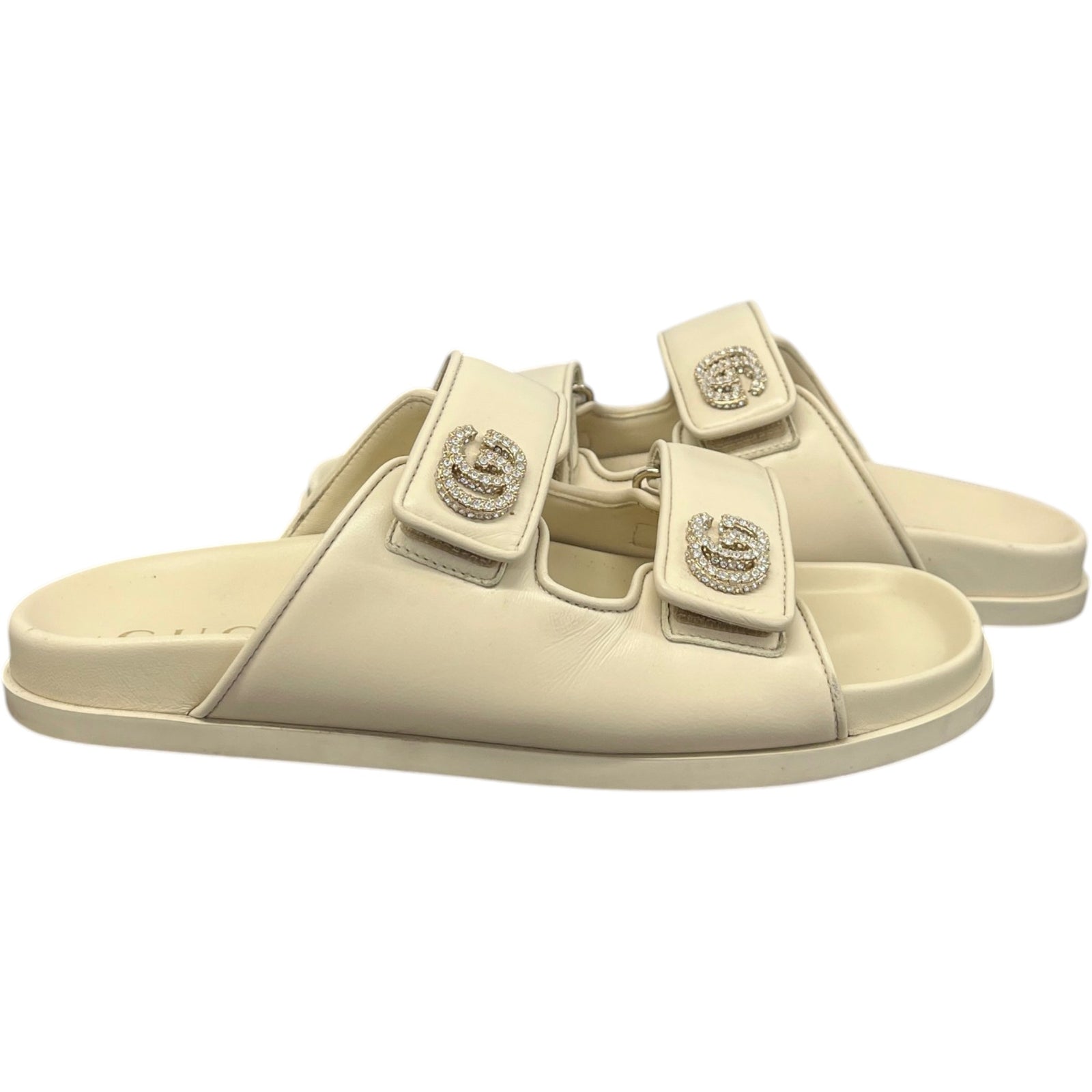 Women's Crystal Double G Sandals White Size UK 5.5 / EU 38.5 - Photo 2
