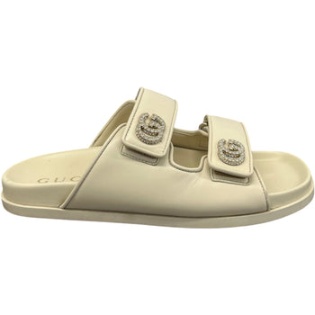 Women's Crystal Double G Sandals White Size UK 5.5 / EU 38.5