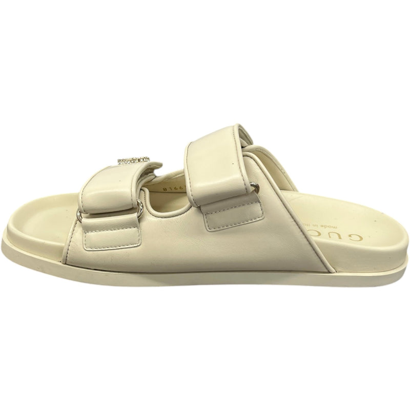 Women's Crystal Double G Sandals White Size UK 5.5 / EU 38.5