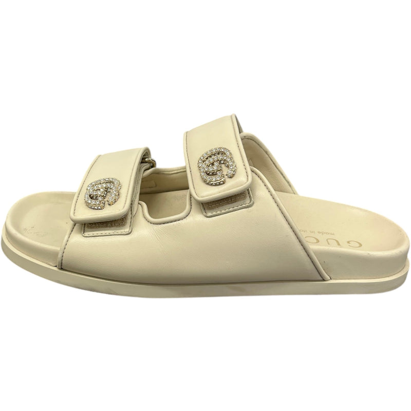 Women's Crystal Double G Sandals White Size UK 5.5 / EU 38.5