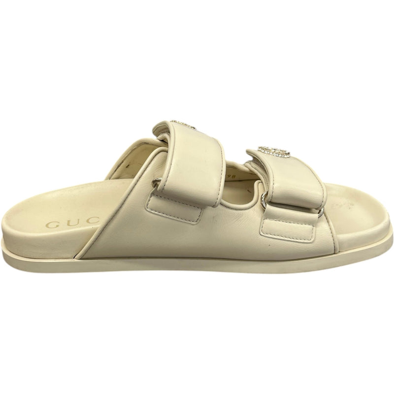 Women's Crystal Double G Sandals White Size UK 5.5 / EU 38.5