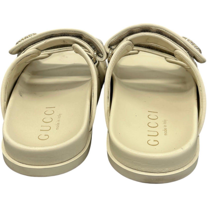 Women's Crystal Double G Sandals White Size UK 5.5 / EU 38.5