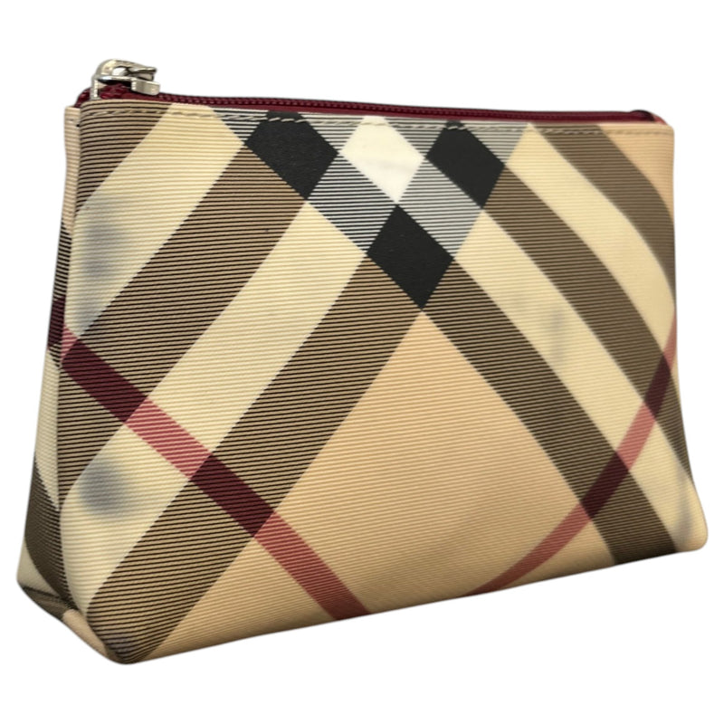 Women's Checkered Toiletry Bag Beige
