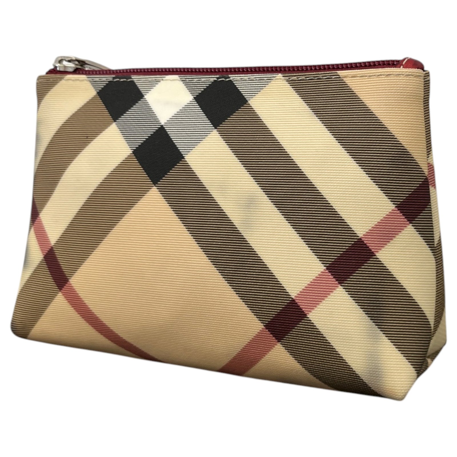 Women's Checkered Toiletry Bag Beige - Photo 8