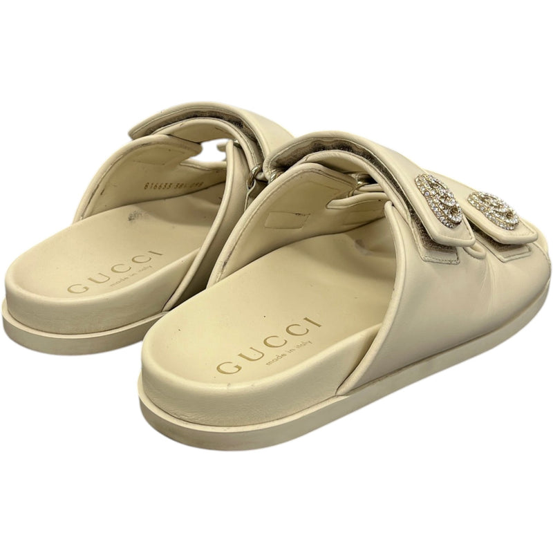 Women's Crystal Double G Sandals White Size UK 5.5 / EU 38.5