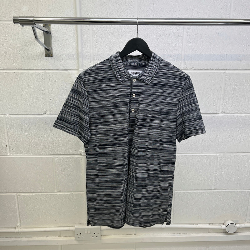 Men's Space Dyed Polo Shirt Black Size M