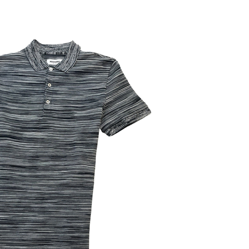 Men's Space Dyed Polo Shirt Black Size M