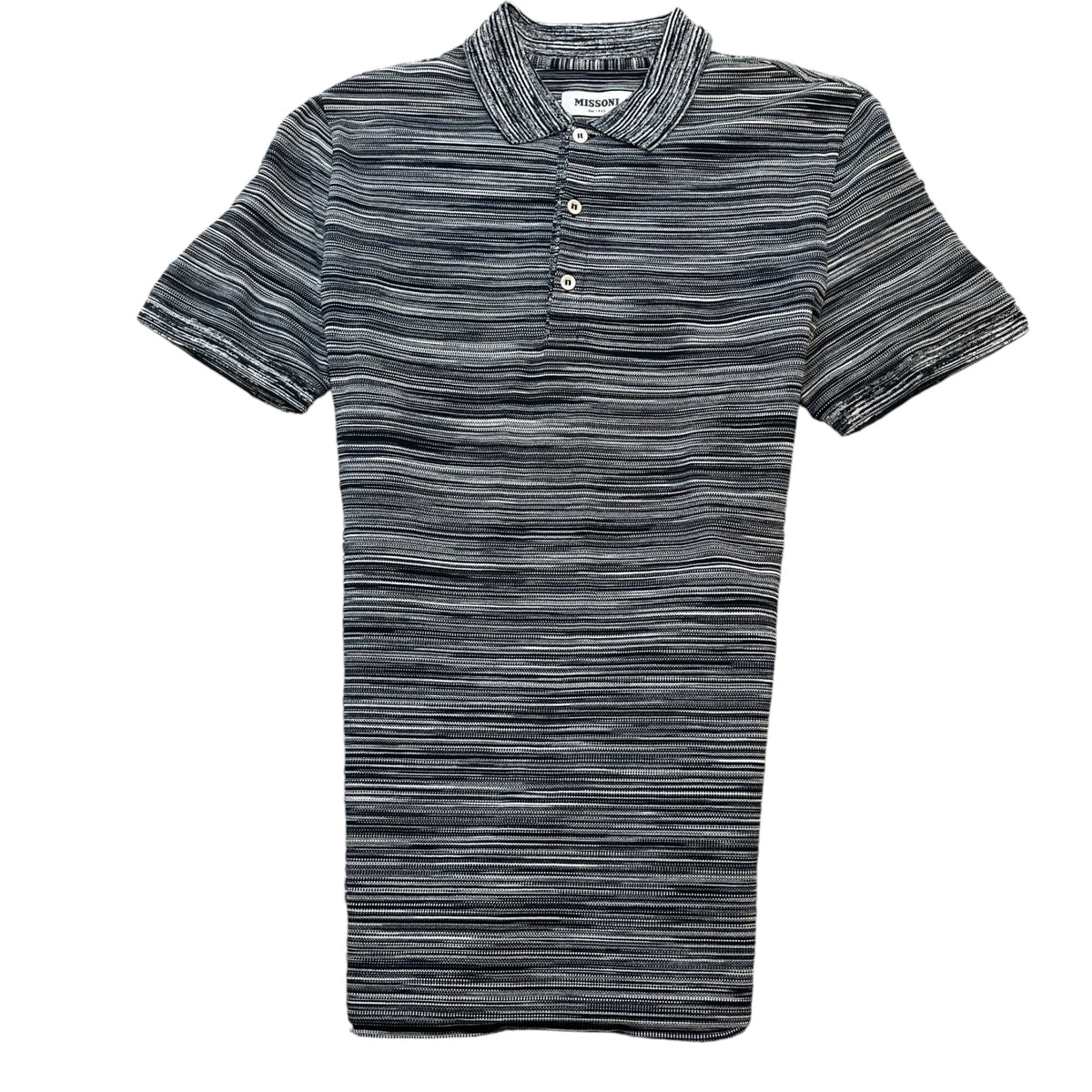 Men's Space Dyed Polo Shirt Black Size M - Photo 1