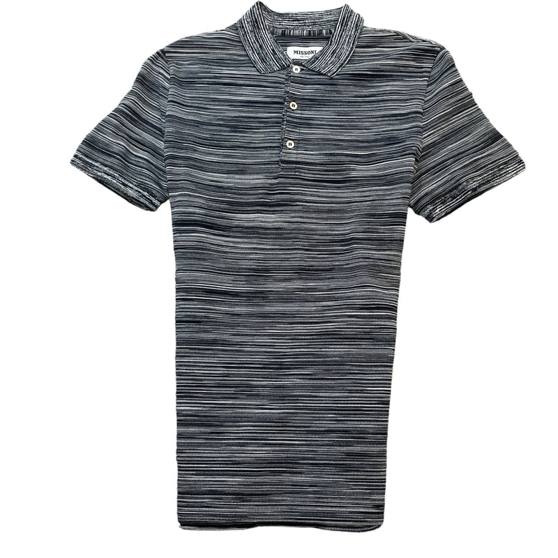 Men's Space Dyed Polo Shirt Black Size M