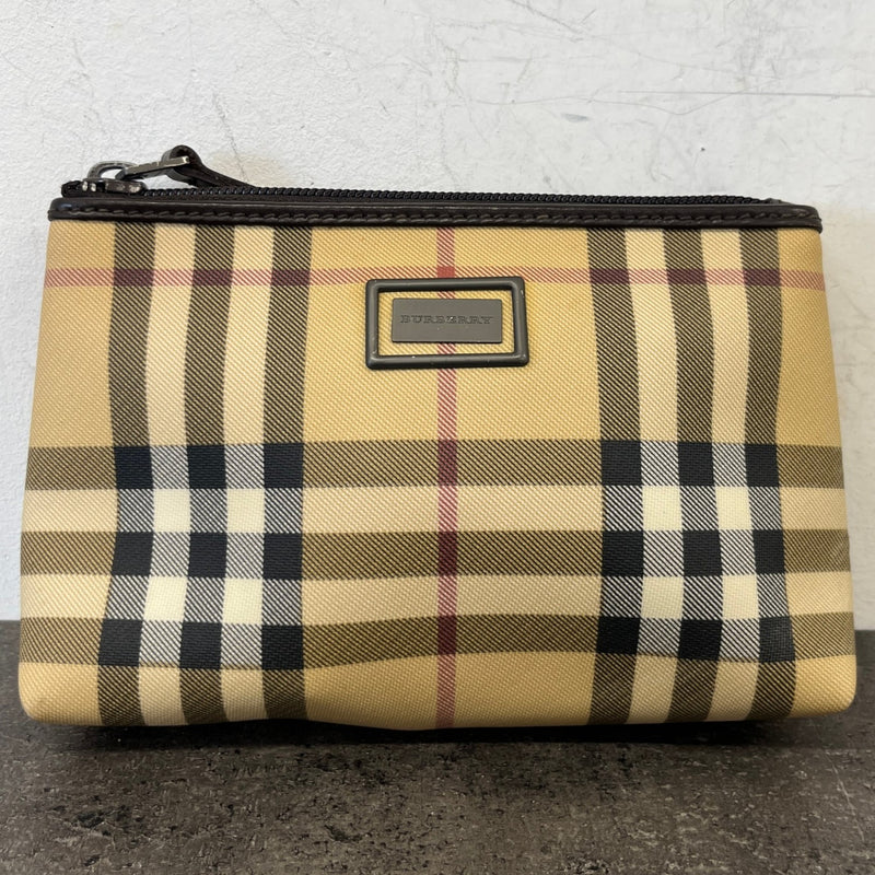 Women's Checkered Toiletry Bag Beige