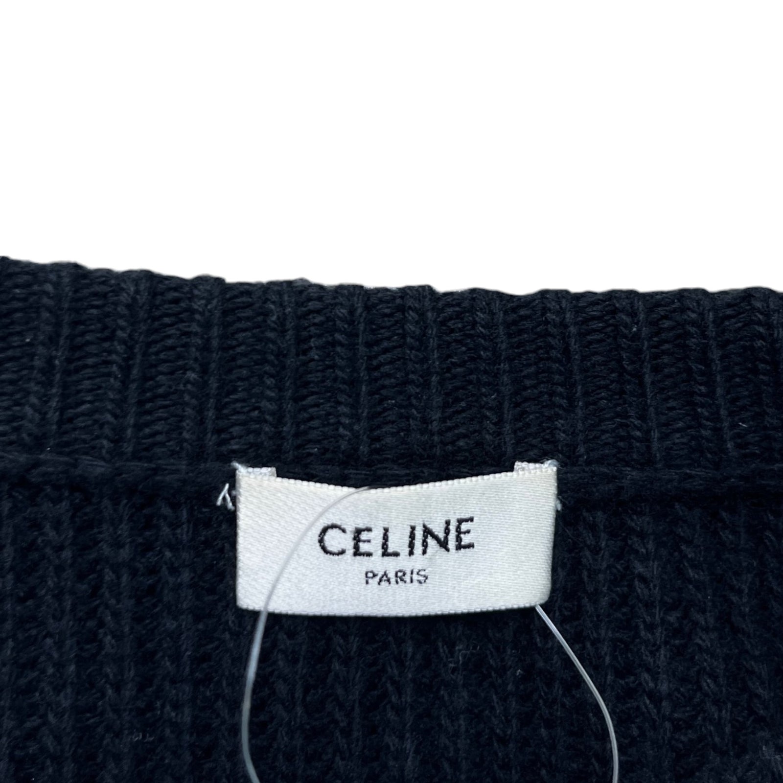Men's Ribbed Wool Logo Jumper Black Size M - Photo 7