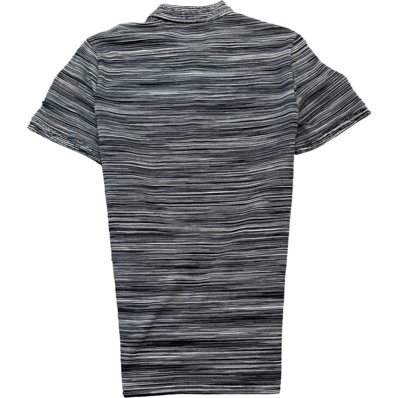Men's Space Dyed Polo Shirt Black Size M