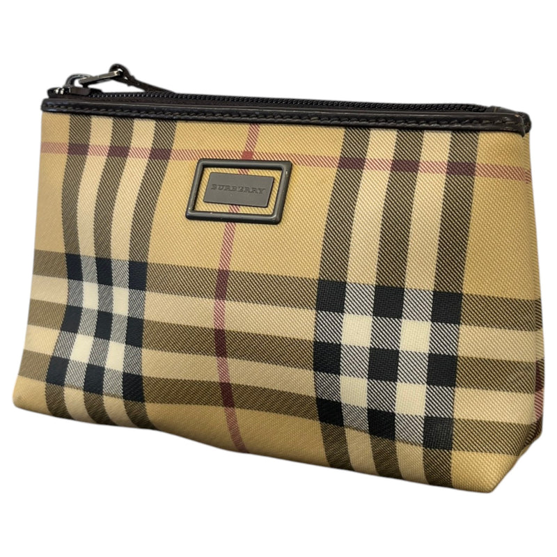 Women's Checkered Toiletry Bag Beige